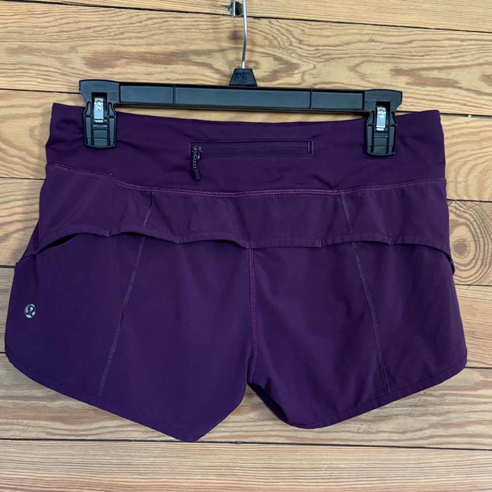 Purple Lululemon Speed Up Shorts. Size 4